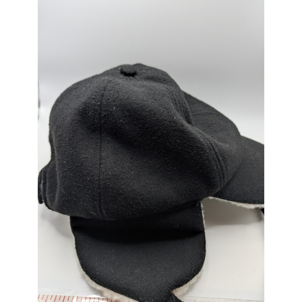 Vtg Sherpa Lined Ear Flap Hat Cap Strap Fleece Ear Flap Trapper Gorpcore 90s - Picture 14 of 15